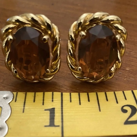 CHRISTIAN DIOR CLIP ON VINTAGE TOURMALINE EARRINGS EXCELLENT CONDITION UNICORN - Picture 5 of 5